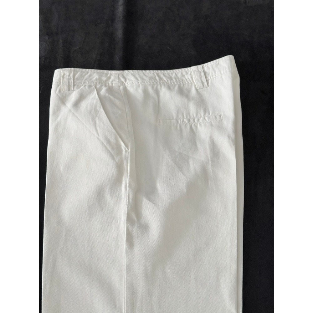 Ba&sh Lady Pants Size 10 Ecru Cotton Linen Wide Leg Trousers Minimalist Chic